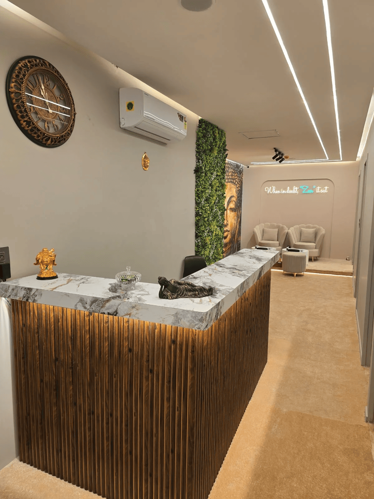 Marble Reception at Modern Zen Spa & Lounge DLF Phase IV Gurugram